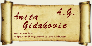 Anita Gidaković vizit kartica